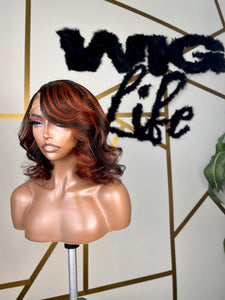 Bob Wig with Ginger Highlights