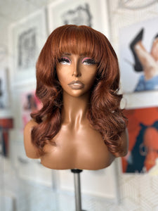 Brown/Ginger Wig with Chinese Bangs
