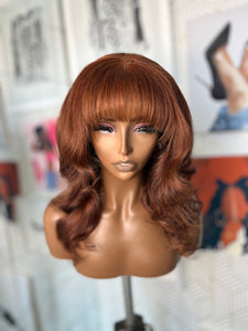 Brown/Ginger Wig with Chinese Bangs